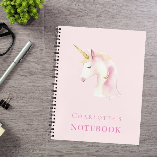 Unicorn pink girl notebook