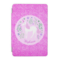 Unicorn Pink Glitter Personalized Name iPad Mini Cover Unicorn Pink Glitter Personalized Name iPad Mini Cover