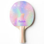 Unicorn pink glitter rainbow purple monogram ping pong paddle