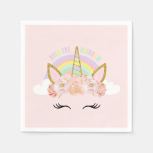 Unicorn Pink & Gold Party Napkins