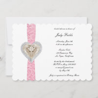 Unicorn Pink Lace Bridal Shower Invitation