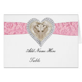 Unicorn Pink Lace Table Place Card (Front Horizontal)