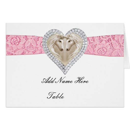 Unicorn Pink Lace Table Place Card (Front Horizontal)