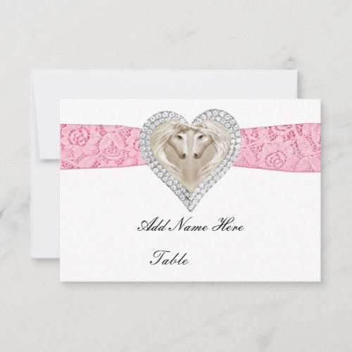 Unicorn Pink Lace Table Place Card
