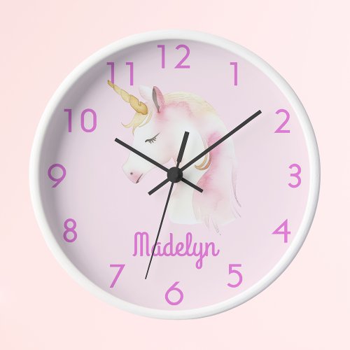 Unicorn pink name clock