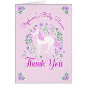 Unicorn Pink Personalized Baby Shower Thank You (Front)