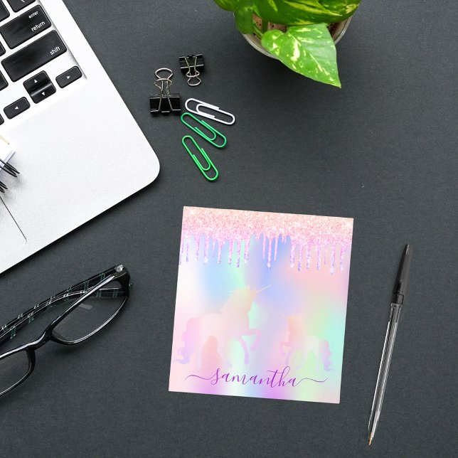 Unicorn pink purple drips holographic notepad (Creator Uploaded)