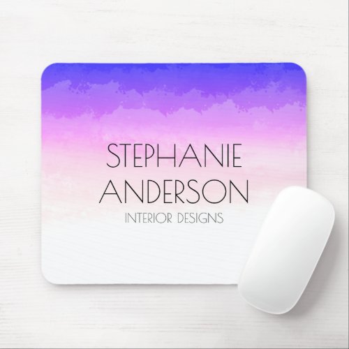 Unicorn Pink Purple Holography Watercolor Abstract Mouse Pad