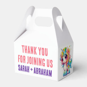 Unicorn Pink Purple Rainbow Whimsical Wedding Favor Boxes