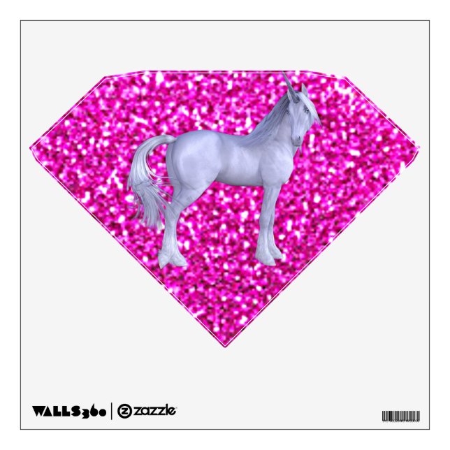 Unicorn Pink Sparkle Diamond Wall Decal (Front)