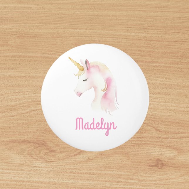Unicorn pink white name ceramic knob (Creator Uploaded)