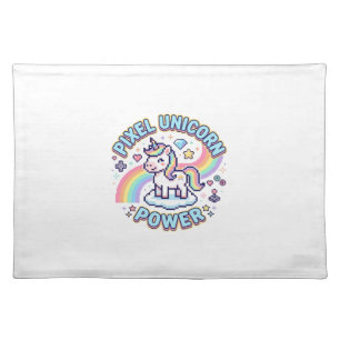 Unicorn Pixel Unicorn Power Graphic Design Product Cloth Placemat