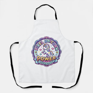 Unicorn Pixel Unicorn Power POD Ready Apparel Grap Apron