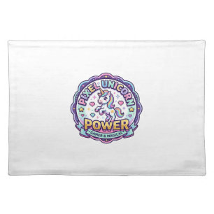 Unicorn Pixel Unicorn Power POD Ready Apparel Grap Cloth Placemat
