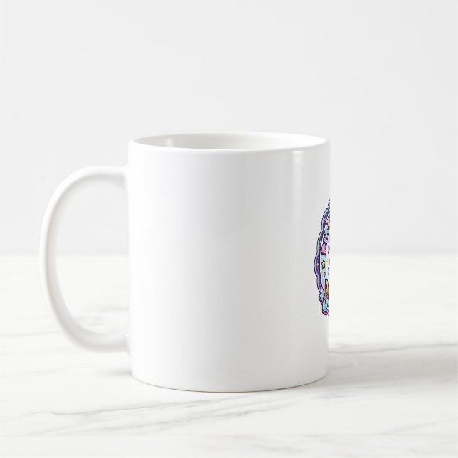 Unicorn Pixel Unicorn Power POD Ready Apparel Grap Coffee Mug (Left)