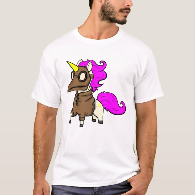 Unicorn Plague Doctor Sarcasm Gift T-Shirt (Front)
