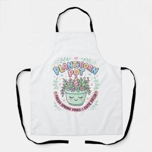 Unicorn Planticorn Pot Graphic Design Graphic Tee  Apron