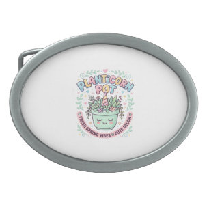 Unicorn Planticorn Pot Graphic Design Graphic Tee Belt Buckle