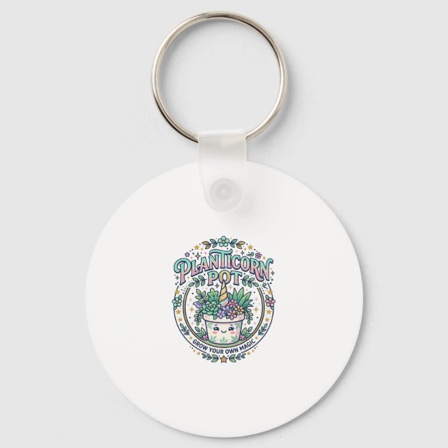 Unicorn Planticorn Pot POD Ready POD Artwork_1 Keychain (Front)