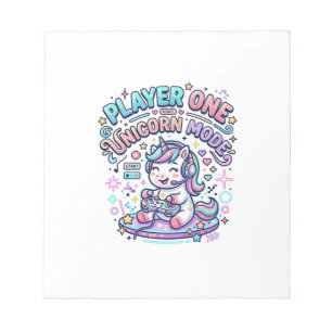 Unicorn Player One Unicorn Mode Retro Style Graphi Notepad