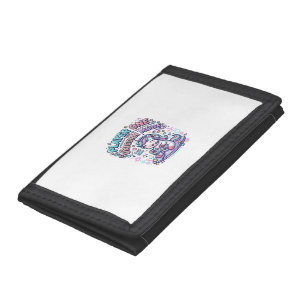Unicorn Player One Unicorn Mode Retro Style Graphi Trifold Wallet