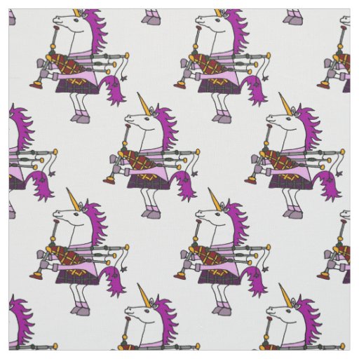 Unicorn Playing Bagpipes Fabric