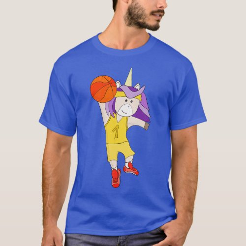 Unicorn playing basketball T_Shirt