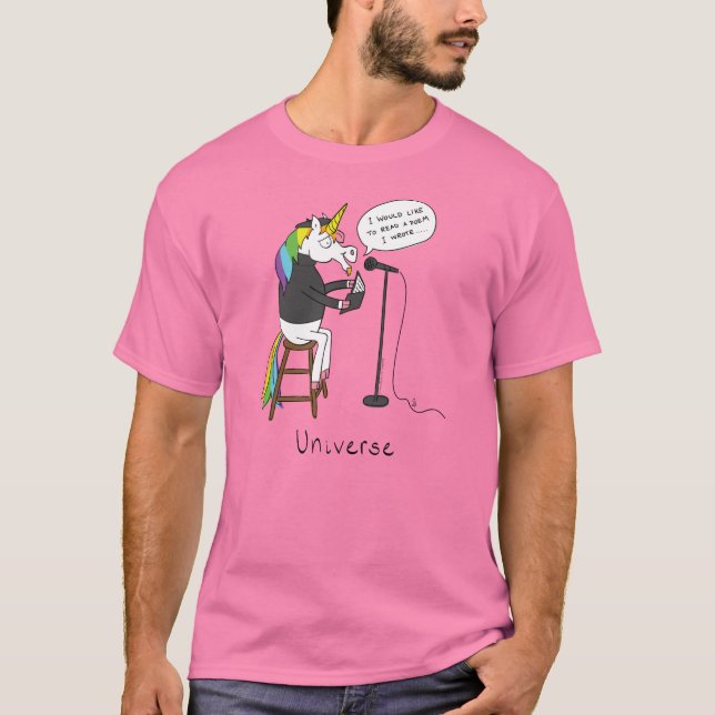 Unicorn Poetry Poet Funny T-Shirt (Front)