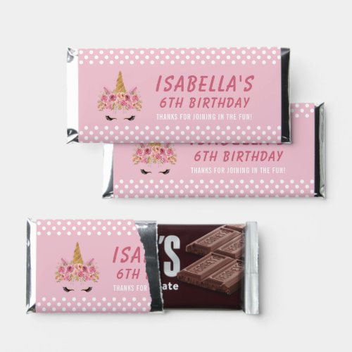 Unicorn Polka Dot Birthday  Hershey Bar Favors