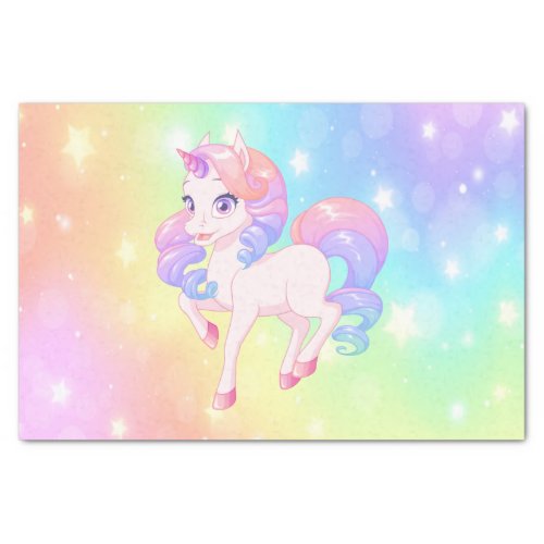 Unicorn Pony Pastel Rainbow Stars Decoupage Tissue Paper