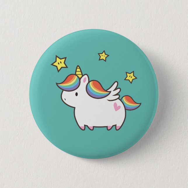 Unicorn Pony Pinback Button (Front)
