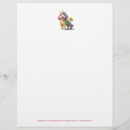 Unicorn Poodle Letter (Front)
