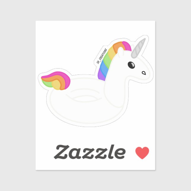 Unicorn Pool Floatie Sticker (Sheet)
