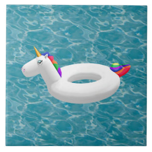 Unicorn pool to on turquoise water  ceramic tile