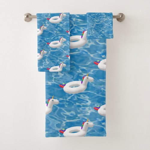 Unicorn pool toy  bath towel set