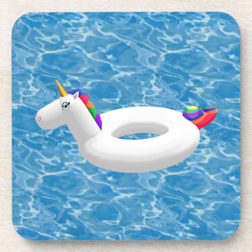 Unicorn pool toy  beverage coaster