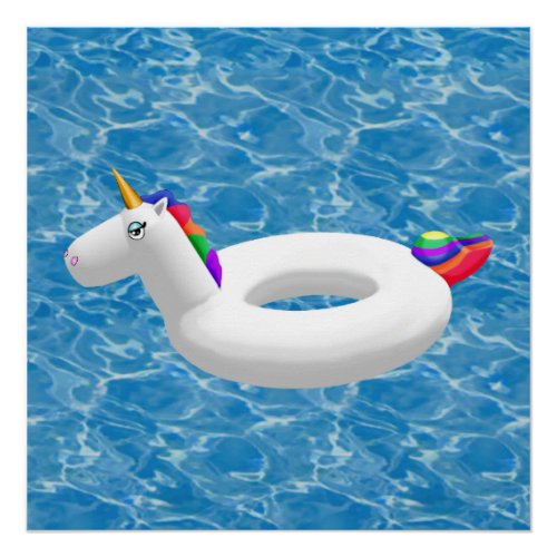 Unicorn pool toy  poster