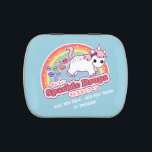 Unicorn Poop Candy Tin<br><div class="desc">Super cute baby unicorn pooping out rainbow colored jelly beans. Personalize with your name or special message.</div>