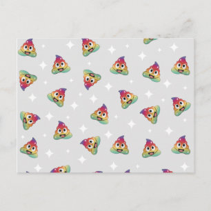 Unicorn poop colorful pattern postcard