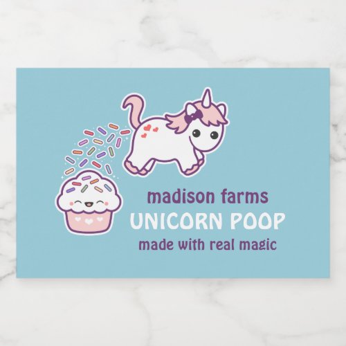 Unicorn Poop Food Label