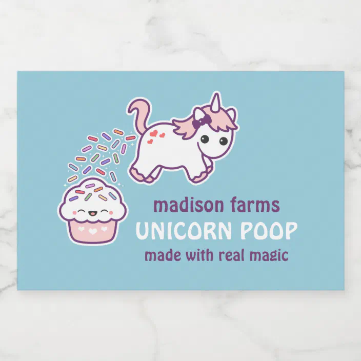 personalized unicorn poop food label zazzle com