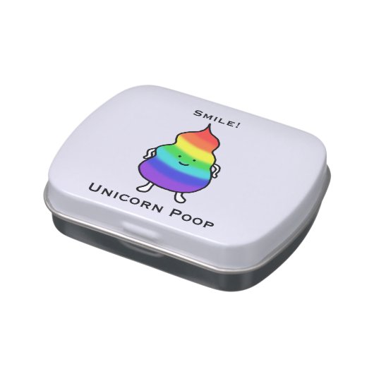 Unicorn Poop Funny Cute Rainbow Poop Candy Tin (Side)