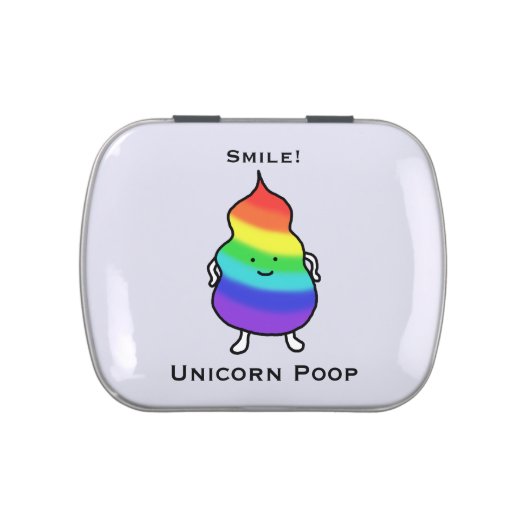 Unicorn Poop Funny Cute Rainbow Poop Candy Tin (Top)
