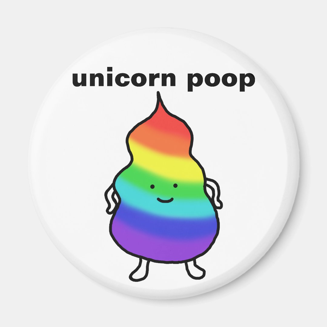 Unicorn Poop Funny Magnet Cute Rainbow Poop Joke | Zazzle
