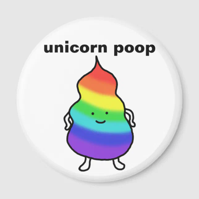 Unicorn Poop Funny Magnet Cute Rainbow Poop Joke | Zazzle