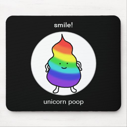 Unicorn Poop Rainbow Cute Funny Fun Mouse Pad | Zazzle