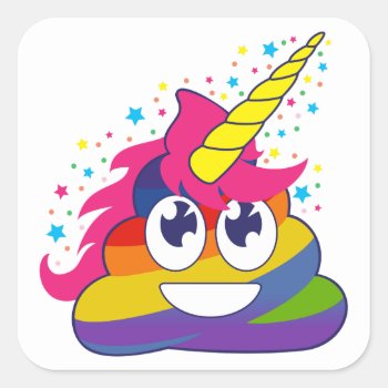 Unicorn Poop Rainbow Emoji Stickers by MishMoshEmoji at Zazzle