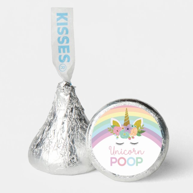 Unicorn Poop Rainbows Birthday Party Treat Hershey®'s Kisses® (Front)