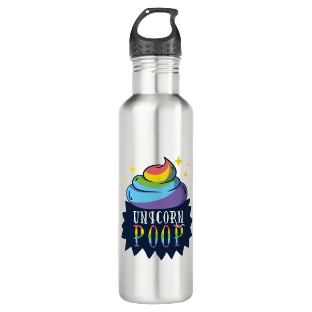 Unicorn Poop Stainless Steel Water Bottle (Front)