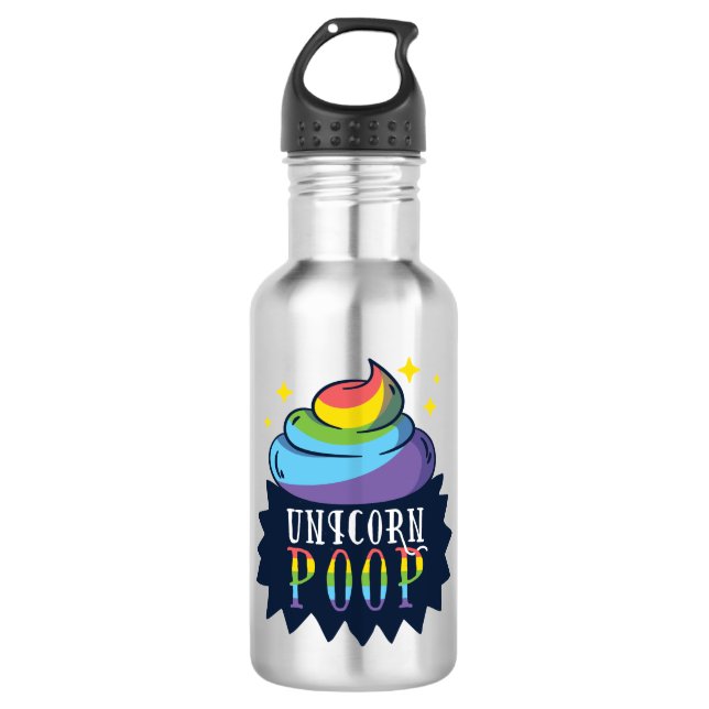 Unicorn Poop Stainless Steel Water Bottle (Front)